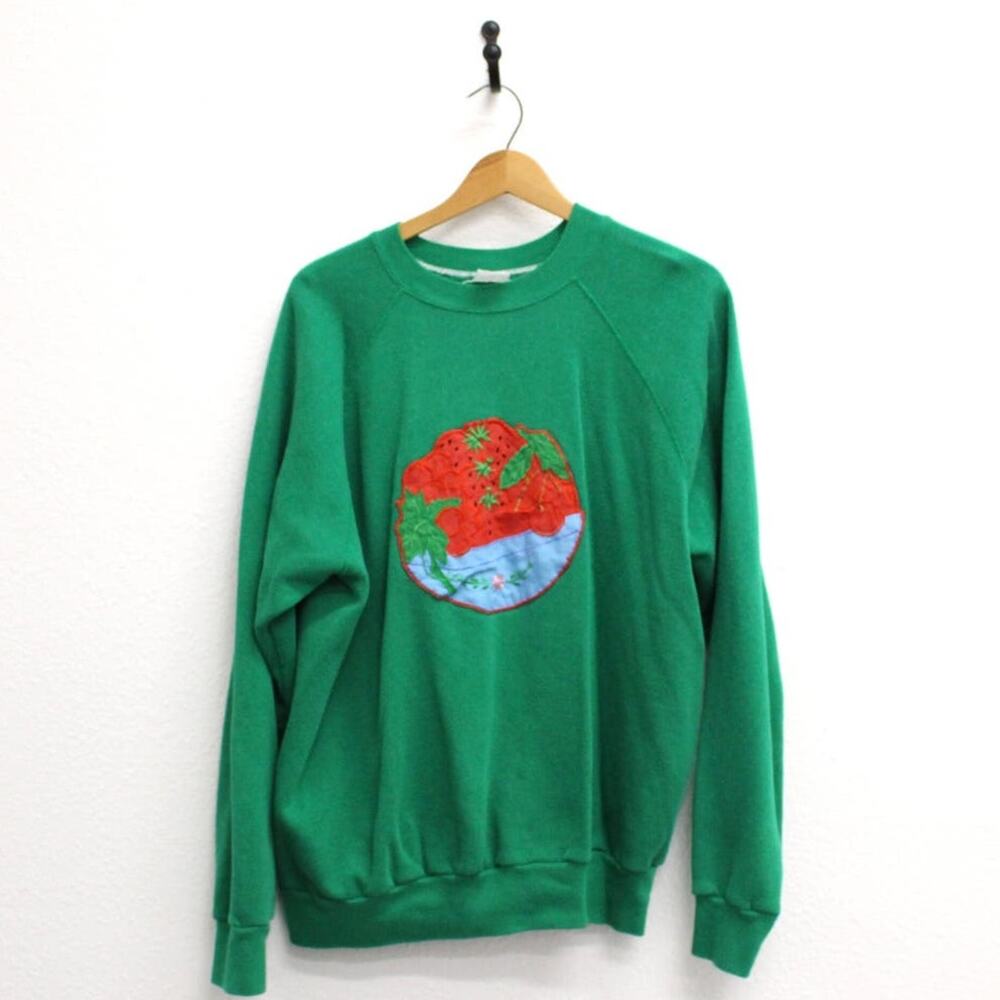 Vintage Embroidered Fruit Bowl Sweatshirt XL